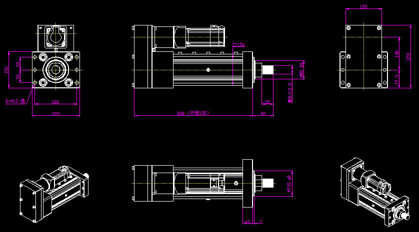 125-003电动缸外形图